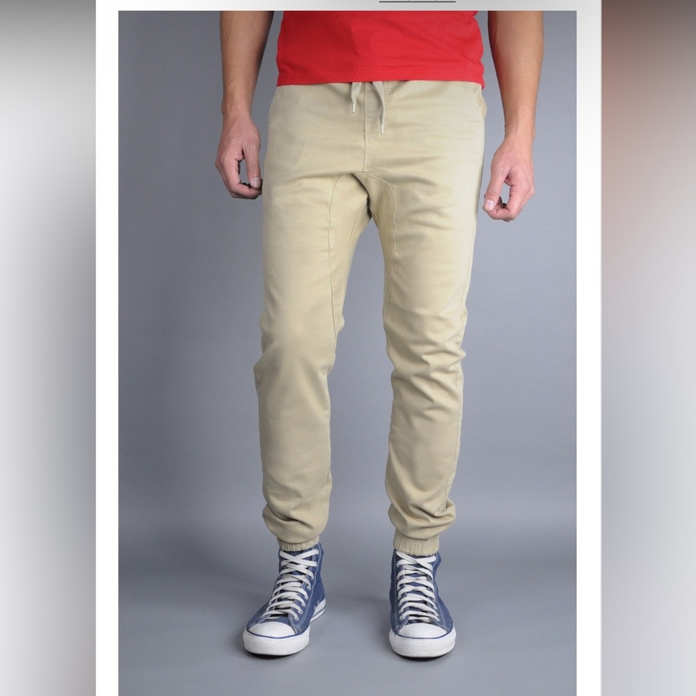 Zara Khaki Chino Jogger Tapered Pants Size XL